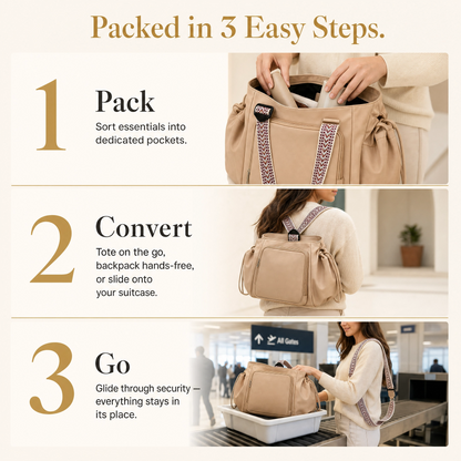 MovaNest - 3 in 1 Travel Tote Bag