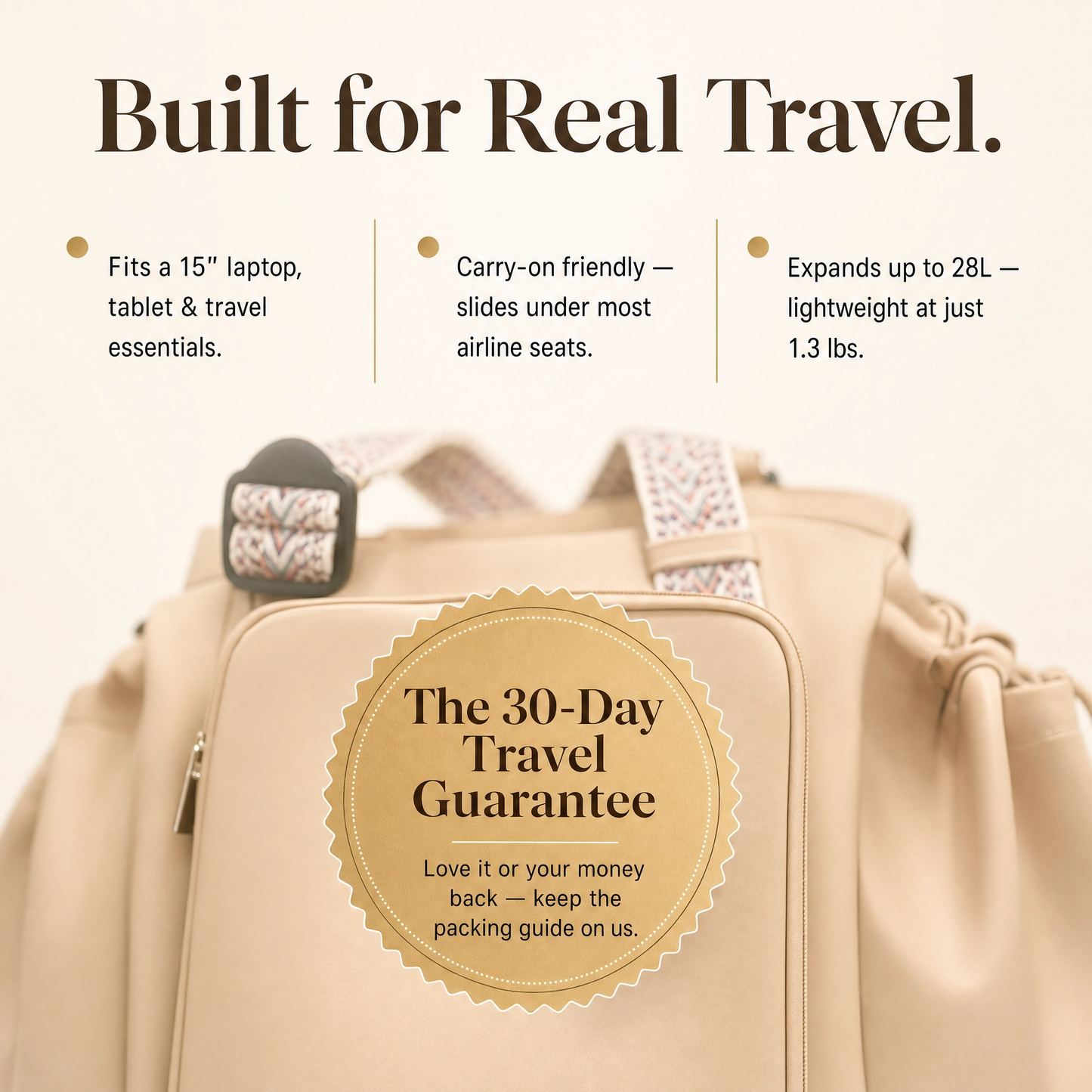 MovaNest - 3 in 1 Travel Tote Bag